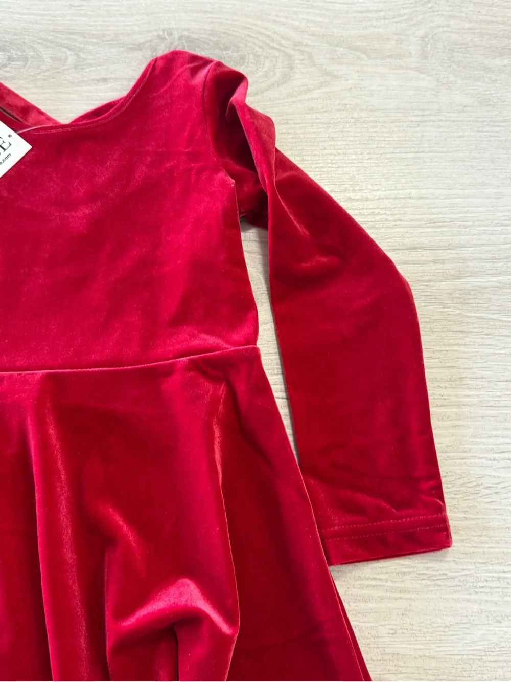 The Children's Place Bright Red Velvet Long-Sleeve Skater Dress
